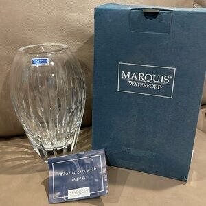 Rare Vintage 90’s Waterford Crystal Ariel 8” glass Vase unused NEW